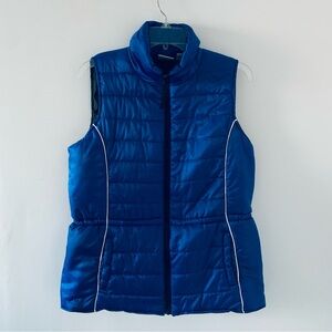 Rafaella Weekend Blue Full Zip Sleeveless Puffer Jacket Vest Sz M